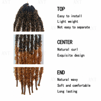 Extensions de tresses papillon pré-bouclées au crochet, ombrées bicolores, douces, pour femmes africaines, haute qualité