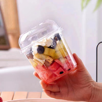 117Mm 12 16 24 32 Oz Food-Kwaliteit Verpakkingsbekers Custom Logo Wegwerp Plastic Pet Deli Container Slakom Met Deksel