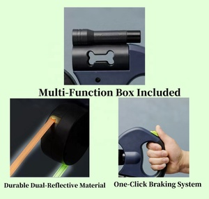 2 कुत्तों के लिए टैंगल-मुक्त डबल रिट्रेटेबल पट्टा आसान चलने के लिए अंतर्निहित अपशिष्ट बैग डिस्पेंसर के साथ अंतर्निहित अपशिष्ट बैग डिस्पेंसर - Product Image 6