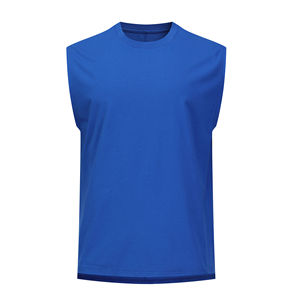 Kaos Sorona Tanpa Lengan Model Amerika Leher Bulat Bahu Lebar untuk Pria, Cocok untuk Olahraga dan Kebugaran Basket - Product Image 6