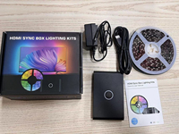 Retroiluminación de TV LED con control de aplicación para caja de sincronización de TV de 55-65 pulgadas El ritmo de música funciona con Alexa y el asistente de Google