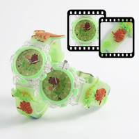 Reloj Infantil con Correa de PVC Luminosa y Brillante, Diseño de Dinosaurio 3D, Ideal para Regalo de Cumpleaños