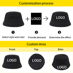 Chapeau seau en coton pour hommes et femmes au printemps et en été, broderie de logo imprimé personnalisé, protection solaire et vêtements d'extérieur - Product Image 5