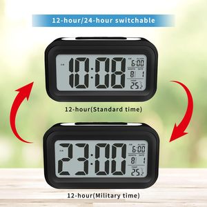 <b>Digital</b> LCD Alarm <b>Clock</b> with Calendar Thermometer <b>Digital</b> Desk <b>Clock</b> With Backlight Snooze Mute for Outdoor Home - Product Image 4