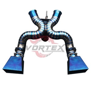 Vortex Ultra Lightweight Gradient Blue Titanium Full <b>Exhaust</b> System with Thermal Wrapped Headers for McLaren MP4-12C 650S 3.8T - Product Image 1