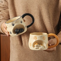 Grande tasse en céramique à motif de dessin animé pour filles, cadeau d'anniversaire haut de gamme, emballage en coffret cadeau, tasse à eau de grande valeur, résistante aux hautes températures