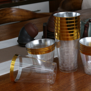 แก้วพลาสติกขอบทอง 12 ออนซ์ ขายส่งยอดนิยมจาก Amazon ปี <span class=keywords><strong>2021</strong></span> สำหรับงานแต่งงาน - Product Image 4