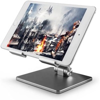 Penyangga Tablet dan Ponsel dari Paduan Aluminium, Lipat, untuk iPad Pro dan iPhone 12