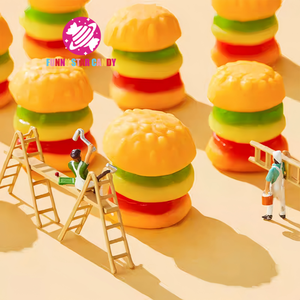 Bonbons en gelée en forme de hamburger dessin animé Bonbons gommeux conception personnalisée Bonbons aigres <span class=keywords><strong>Burger</strong></span> fruité Bonbons doux pour les enfants - Product Image 5