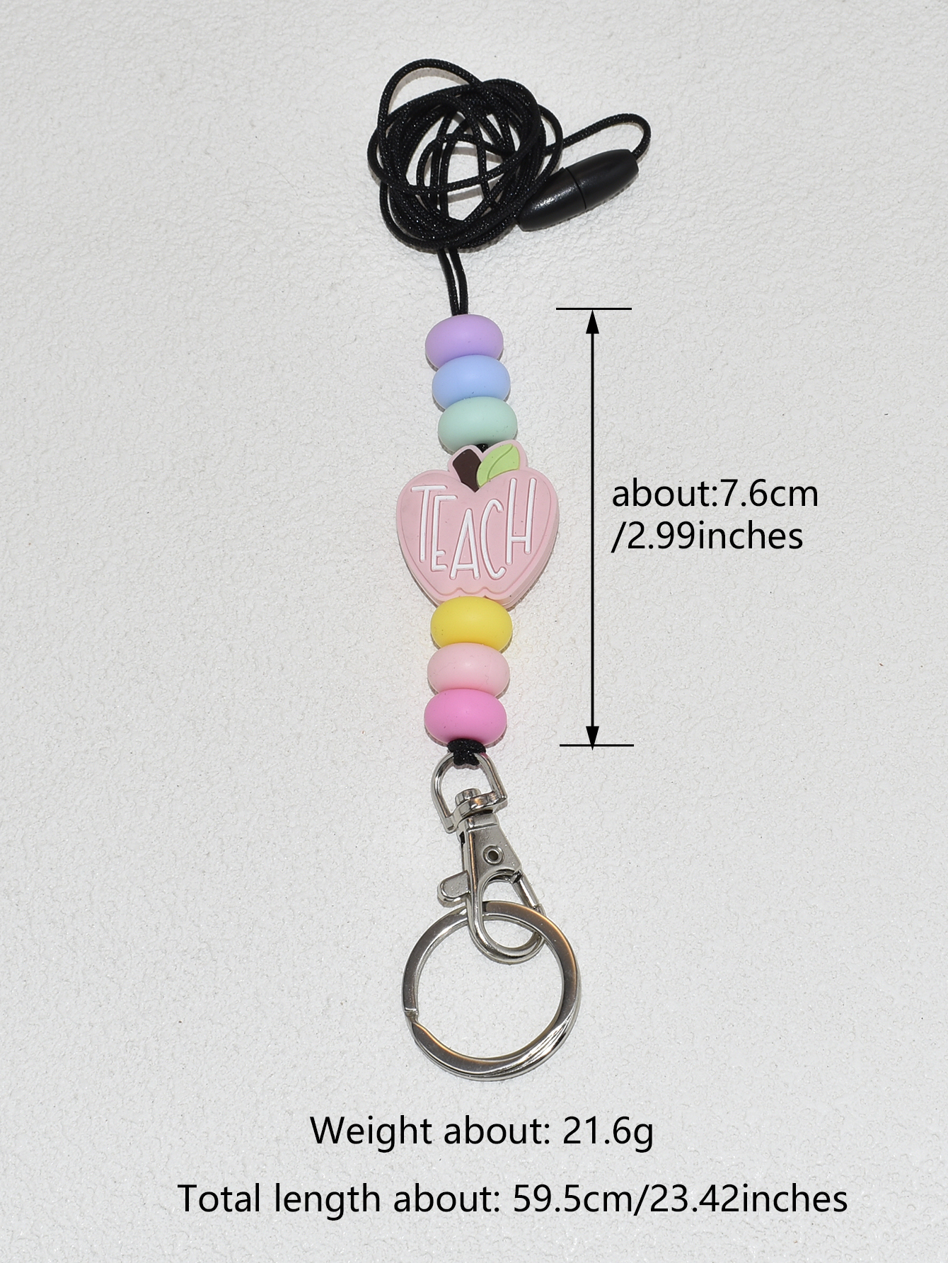 Customized New Stacked Book Lanyard Exquisite Apple Daisy Silicone Bead Lanyard Back to School Gifts for Teachers Image 5