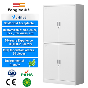 Archivador Metálico KD Structure de 4 Puertas con Cerradura, Armario de Almacenamiento para Oficina con Estantes Ajustables para Personal Escolar y de Oficina - Product Image 5