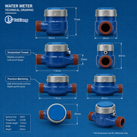 Industrial Grade Mechanical Water Meter Dry Type Iron Shell Copper-faced Copper-joint Water Meter