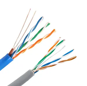 EXC高品质5类电缆CCA铜4对23AWG类5e类跳线RJ45室内5e类电缆