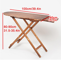 Planche à repasser en bois pliable de taille standard avec coussin en mousse et housse en coton, couleur et logo personnalisables et conception détachable