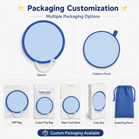 Éventail pliable promotionnel avec logo personnalisé, manche en plastique, polyester 190T, pliable et torsadé, pour cadeau de mariage