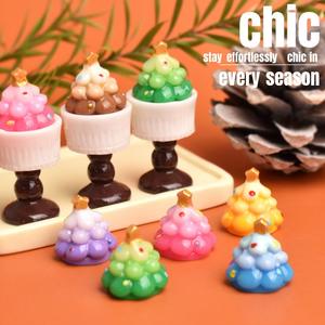 CHENXI Adornos de Resina Creativos con Forma de Árbol de Navidad, Colgantes DIY para Decoración de Álbumes de Recortes, Dijes de Resina de Base Plana - Product Image 4