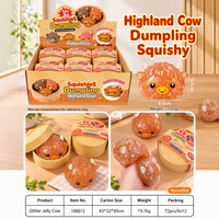 Jouet Squishy en forme de Vache des Highlands, à presser, scintillant, anti-stress, décompression, vente en gros, boîte surprise, cadeau