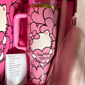 Lovely Luxury Presents Custom logo Cartoon Cat Cup Mugs Vacuum Flask Tumbler 40oz Insulated <b>Water</b> <b>Bottle</b> With Gift Box - Product Image 2