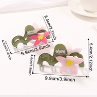 Pince à cheveux multifonctionnelle élégante style forêt, motif floral, personnalisable avec logo, pour chignon arrière, pince requin pour femme