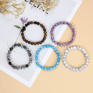 <span class=keywords><strong>Bracelet</strong></span> de guérison en perles de 8 mm avec améthyste, œil de tigre, pierres de cristal, perles rondes, bijoux, yoga et cadeau - Product Image 2