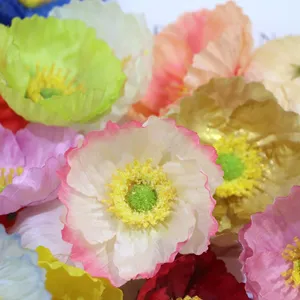 Fleurs artificielles en gros à bas prix, têtes de fleurs de pavot en soie pour la décoration de gâteaux - Product Image 3