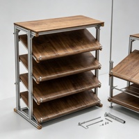 Meuble créatif à axe optique, porte-chaussures multifonctionnel pour entrée, organisateur de rangement et de présentation domestique en profilé aluminium sur mesure