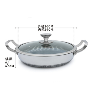 TIANXING resistente a nido d'ape padella a nido d'ape bistecca padella a doppio manico con coperchio in vetro temperato - Product Image 6