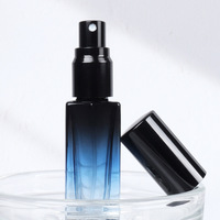 Botol parfum gradien kaca semitransparan perjalanan Mini 5ml dengan pompa wadah minyak esensial penyemprot Hitam Aluminium dan tutup