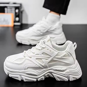 Chaussures de sport décontractées pour hommes, nouvelle collection été, respirantes, semelle épaisse, antidérapantes, confortables, pour la course en extérieur, baskets blanches classiques pour étudiants - Product Image 1