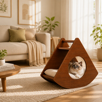Maison pour animaux de compagnie en bois massif, moderne, luxueuse, minimaliste, durable, écologique, OEM/ODM, pour chats et chiens - Meubles durables et élégants