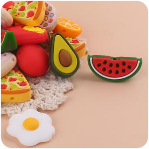 Nuevo listado con estilo 3D Fruit Foodgrade Baby Teether Silicona Focal Beads Charms para pulseras Bulk Pen Chupete Fabricación de cadenas - Product Image 3