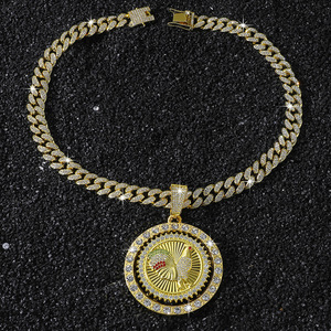 Nuevo Collar con Colgante de Gallo Circular Geométrico Estilo Hiphop Único 2026, Diseño Popular, Collar para Hombre, Joyería de Moda al por Mayor - Product Image 4