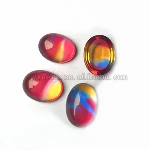 Beste Prijs Ovale Vorm Flat Terug Cabochon Multicolor Crystal Glass Stone