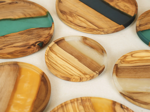 Tự Nhiên Nhà Vòng Gỗ Ô Liu Và Nhựa Epoxy Phục Vụ Tấm Cho Món Khai Vị Charcuterie Pho Mát Snack Uống - Product Image 3