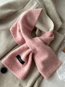100% Wool <b>Scarf</b> Winter Warm Knit <b>Scarf</b> Fashion <b>Ladies</b> <b>Neck</b> Wrap Travel Outdoor Elegant Simple Knitted Narrow <b>Scarf</b> Daily Wear - Product Image 4