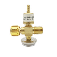 Haute qualité cuivre automobile gaz cylindre soudé connecteur oxygène vanne régulateur de pression or pour réservoir