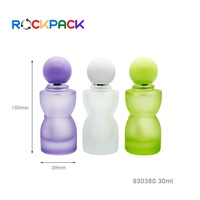 Flacons de parfum vert givré rechargeables de forme spéciale, emballage personnalisé de 30 ml