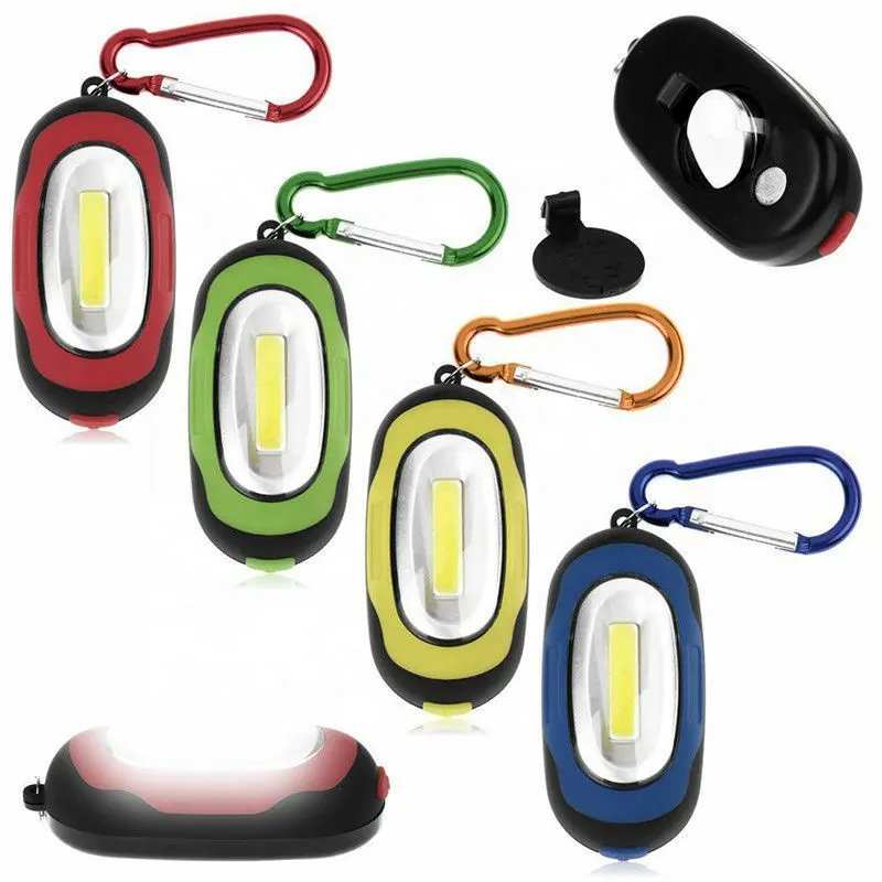 COB LED Keychain light Emergency Torch Portable Night Light key chain led flash light With carabiner other Hiking equipment