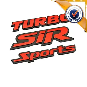 Auto Logo 'S Met Namen Embleem, Custom Metalen Auto Badges,"Turbo Sir Sports"