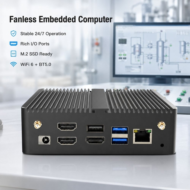 RK3588 Industrial Control Mini PC 8K Output 6TOPS NPU HD Input WiFi 6 for Android Digital Signage Player Video Processing System