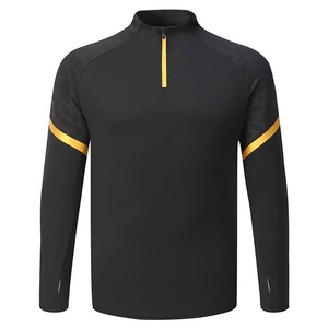 Ensemble de survêtement de football d'hiver à manches longues pour hommes et femmes, en polyester et élasthanne, col rond uni, achat en gros, uniforme de match à demi-zip - Product Image 6