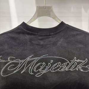 Camiseta de Alta Calidad con Estampado, Corte Recto, Estilo Boxy, con Pedrería y Letras Decorativas, para Hombre - Product Image 6