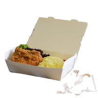 Boîte à emporter en carton blanc, conteneur de qualité alimentaire, emballage de restauration rapide, carton blanc pour hamburgers