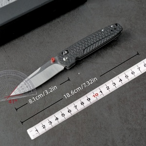 Cuchillo Plegable de Defensa Personal BM485 con Mango de Fibra de Carbono y Hoja de Acero M390, Punta de Lanza, Grosor de 0.3mm - Cuchillo de Camping OEM - Product Image 6