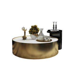 Table basse minimaliste italienne Nordic Rock Panel, luxe moderne, artisanat en marbre haut de gamme, acier inoxydable exquis - Product Image 2