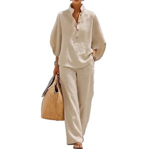 Pantalon large décontracté uni pour femme, tailles SMLXLXXLXXXL, en polyester, élégant, pour le quotidien, style Europe, Amérique et Asie du Sud-Est - Product Image 5