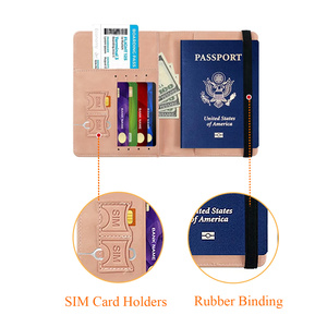 Ví đựng hộ chiếu, vé máy bay, kẹp vé, bao hộ chiếu bằng da PU, ngăn đựng thẻ, tem bạc, cao cấp, chống trộm RFID - Product Image 2