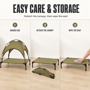 Cama de Verano para Gatos con Toldo y Malla Elevada para Balcón, Jardín, Patio, Perros Pequeños y Cachorros, Uso Interior - Product Image 1
