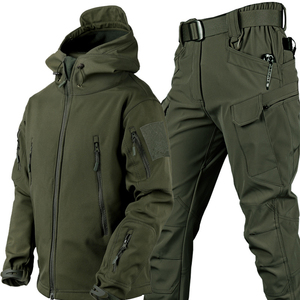 Outdoor Waterproof Camouflage Safari Hiking Windbreaker Hooded Hunting <strong>Soft</strong> <strong>Shell</strong> <strong>Tactical</strong> <strong>Jacket</strong> for Men - Product Image 1