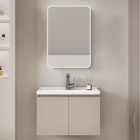 Belle armoire de salle de bain étanche à l'eau blanche avec revêtement en poudre avec miroir